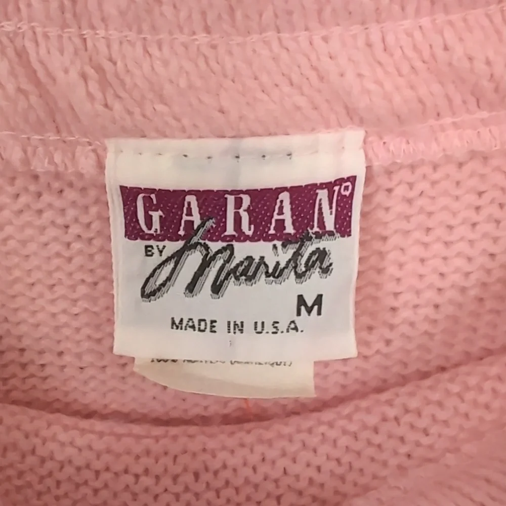 Vintage Garan by Marita Pastel Pink Knit Midi Skirt Size Medium